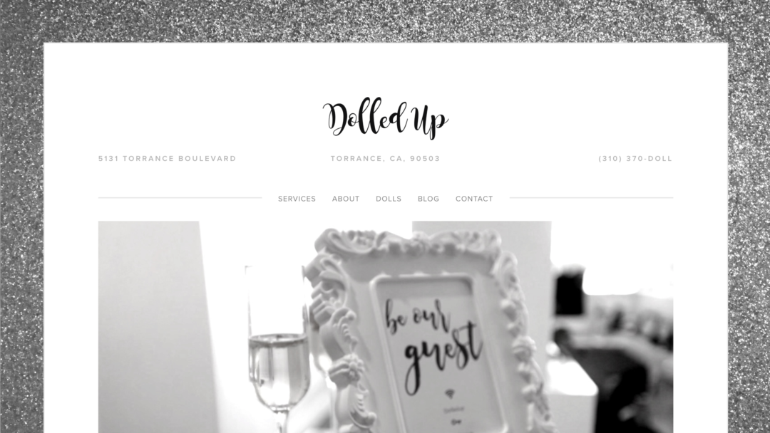 Dolled Up Beauty Bar website design in Squarespace by Denise George